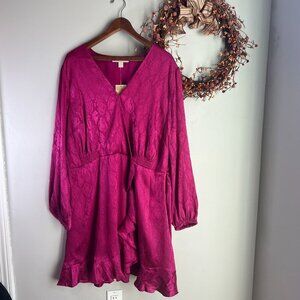 Michael Michael Kors Plus Size Jacquard Snakeskin-Print Ruffled Mini Dress 2X De